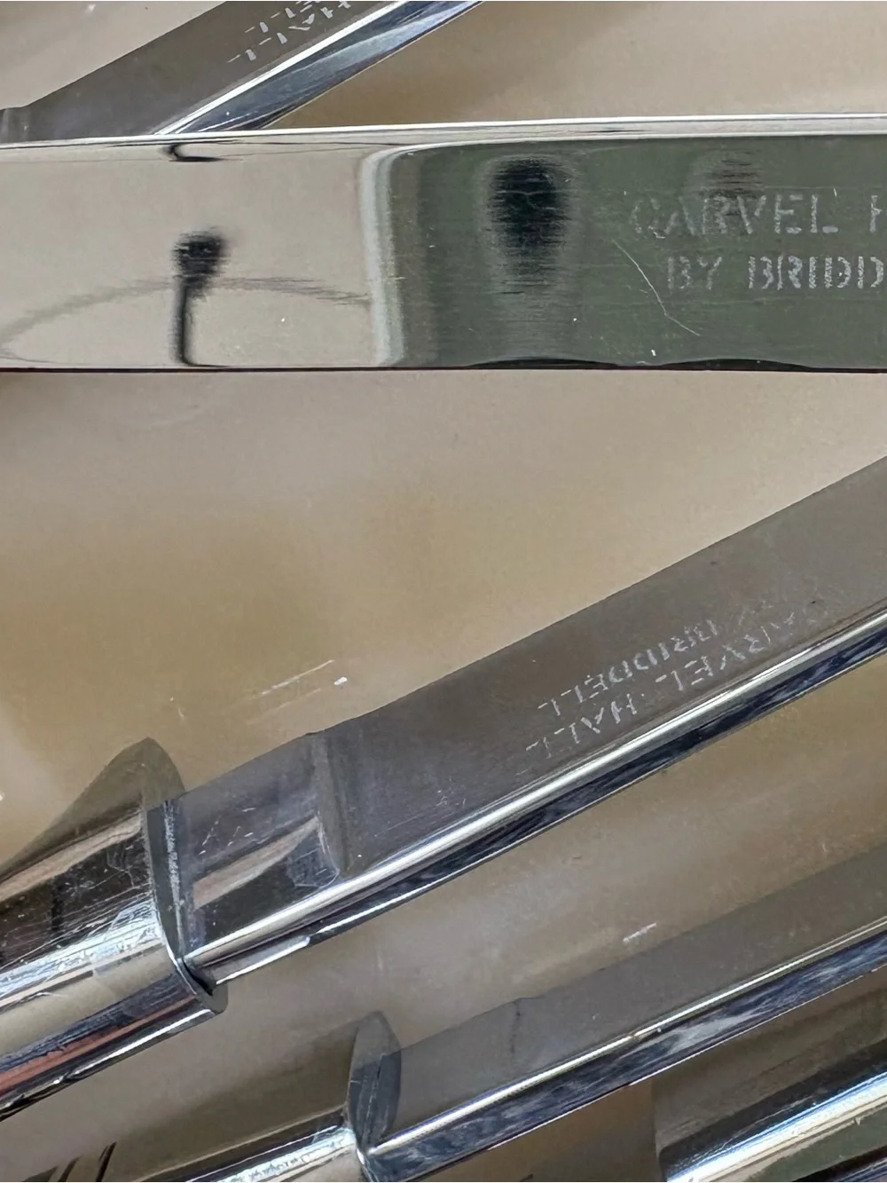 Vtg Carvel Hall Steak Knives by Briddell Floral Silver Overlay Black Set of 8